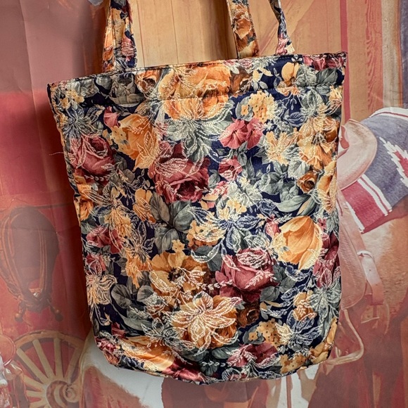 🌸 Vintage Oscar de la Renta Floral Tote Bag - Picture 3 of 5